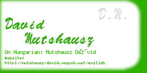 david mutshausz business card